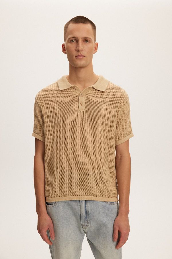 Kuwalla-Tee Knitted Polo - Beige