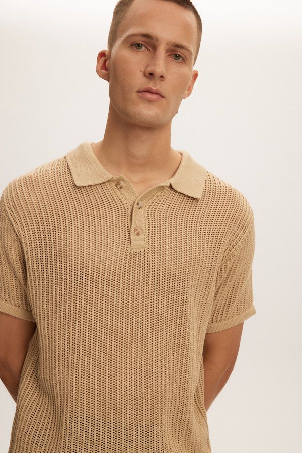 Kuwalla-Tee Knitted Polo - Beige