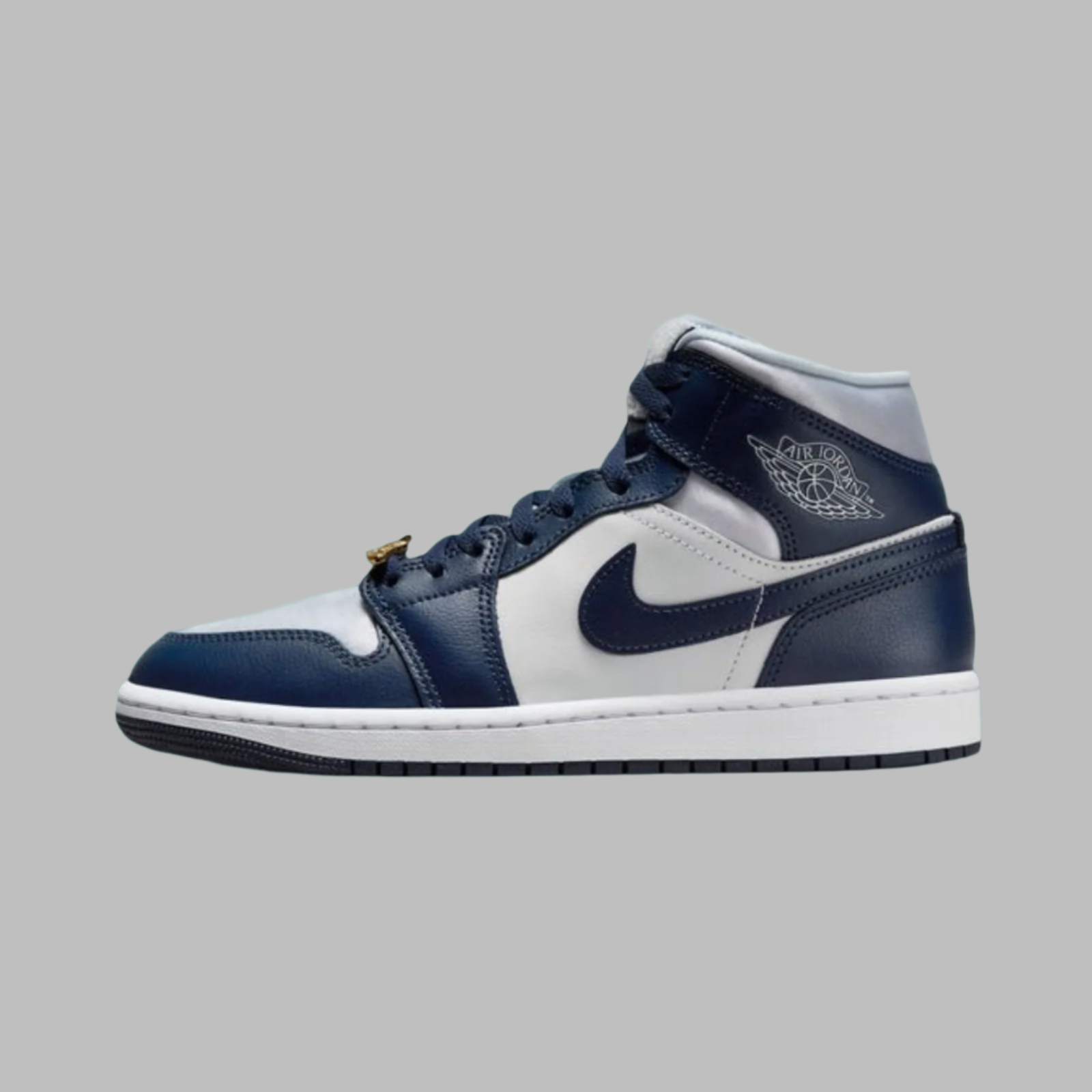 Jordan 1 Mid Football Grey White Midnight Navy (Women's)