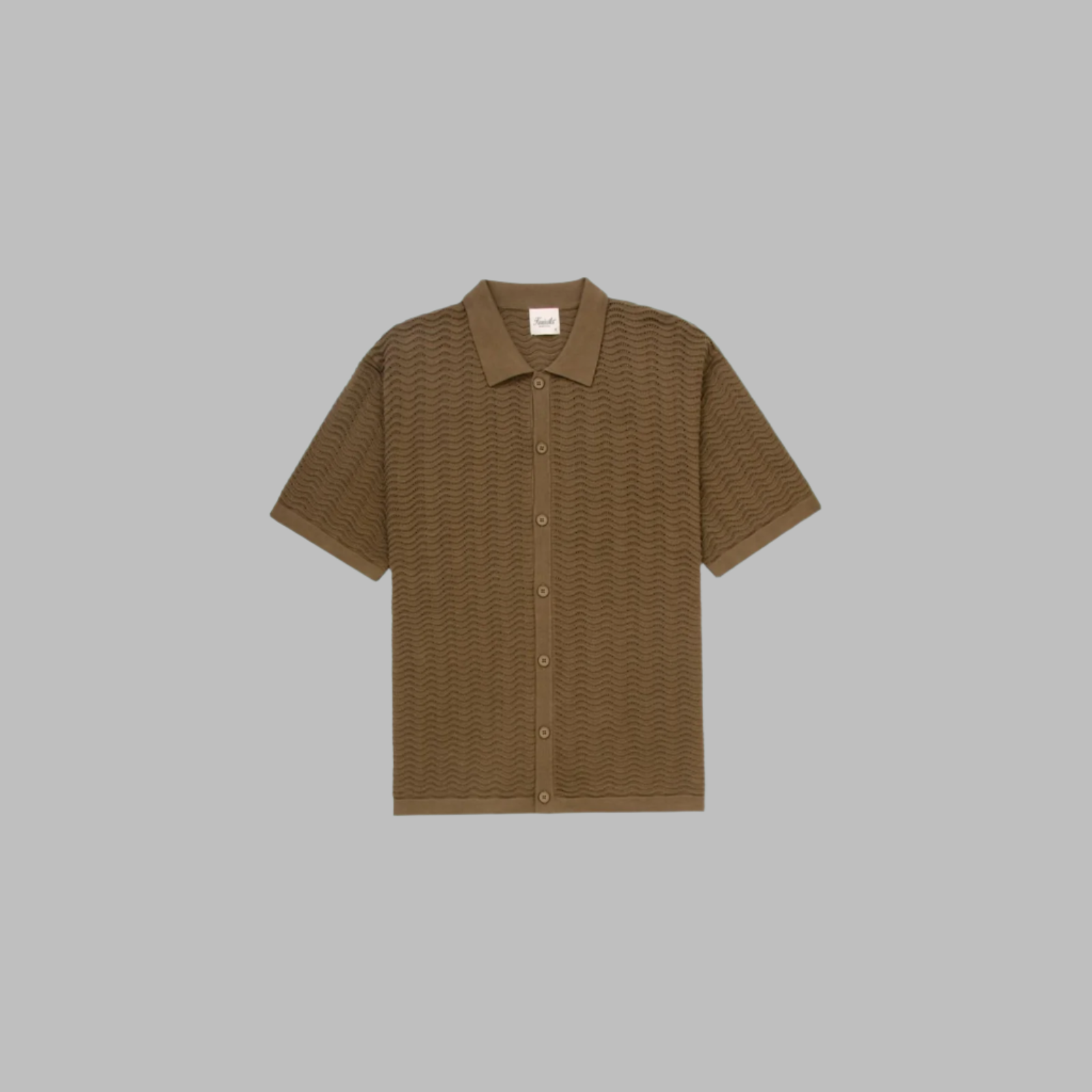 Kuwalla-Tee Wave Knit Polo Shirt- Olive